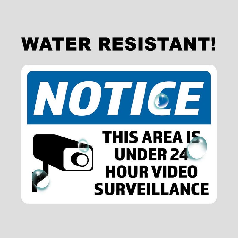 Decals, Home DÃ©cor, & More 2-Pack Notice 24 Hour Video Surveillance Vinyl Decal Sticker | 7-Inch by 5-Inch | Premium Quality Vinyl Decal | Laminated with UV Protective Laminate | PD2736 - Image 5